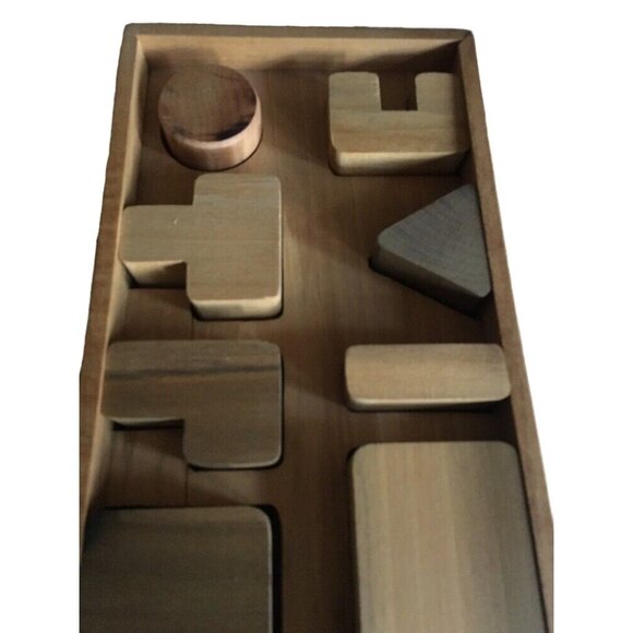 Vintage Wooden Geometric Shape Puzzle By Storybook Crafts Chapel Hill N.C. Handm - Picture 4 of 7
